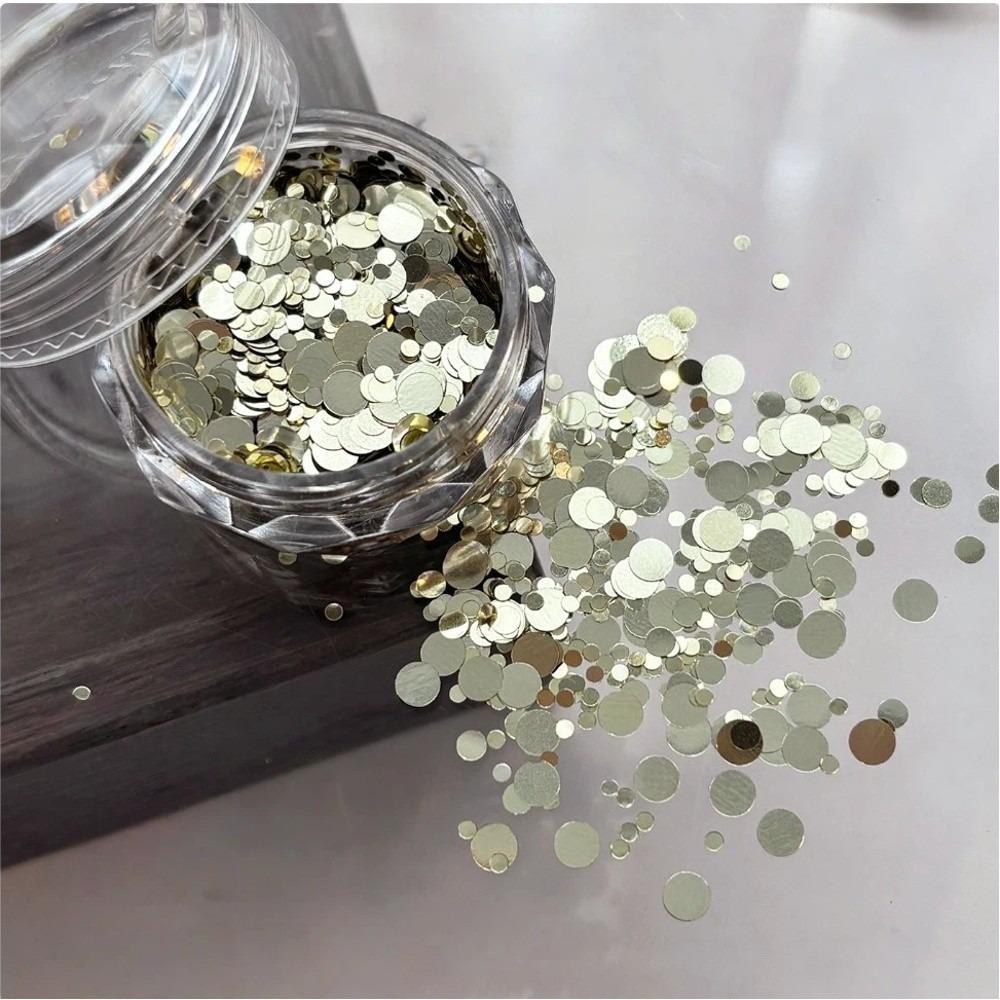 Decorazioni Mini Rotonde a Pois Glitterate per Unghie Fai da Te Patchwork Rotondo con Paillettes Decorazioni per Unghie Uso Professionale