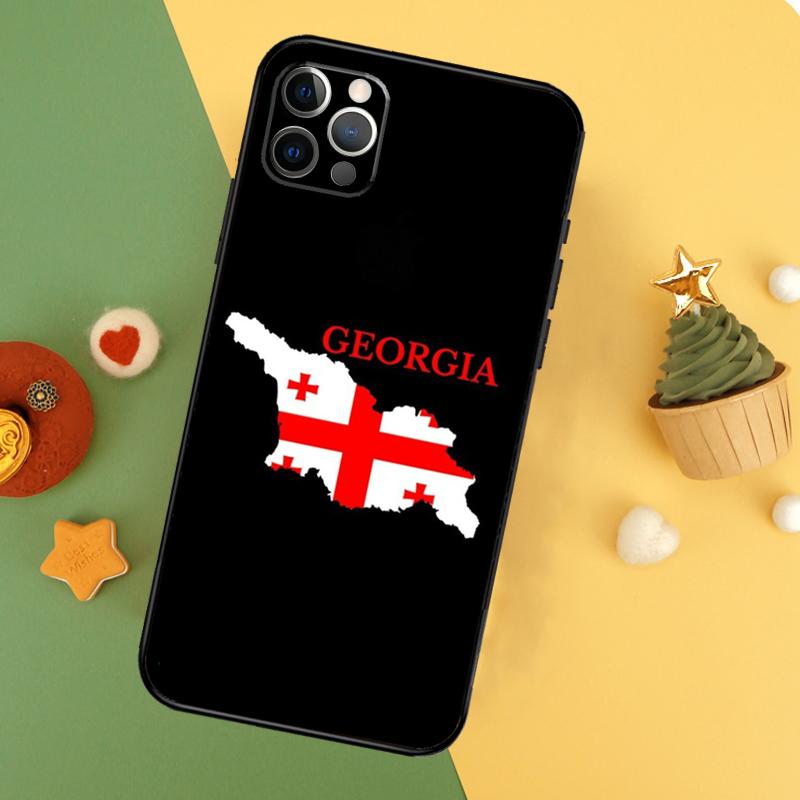 Georgia Flag Phone Case For iPhone 17 17Air 16 15 14 13 11 12 Pro Max 12 13 Mini 16E Shockproof Cover
