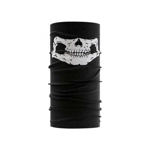 COMFORTIS Skull Face Cover, Airsoft Mask, Motorcycle Mask, Snowboard Mask, Sun Protection, Neck Warmer, Set of 2 (White)