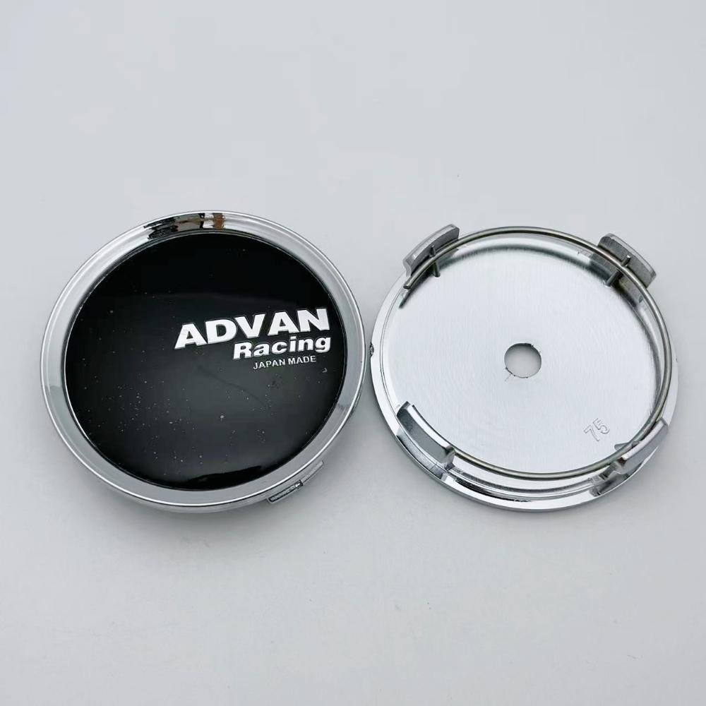 4pcs 75mm ADVAN Racing Logo Emblem Badge Car Wheel Center Caps Wheels Hub Cap Hubcaps Auto Rim Cover Replace Car Accessories
