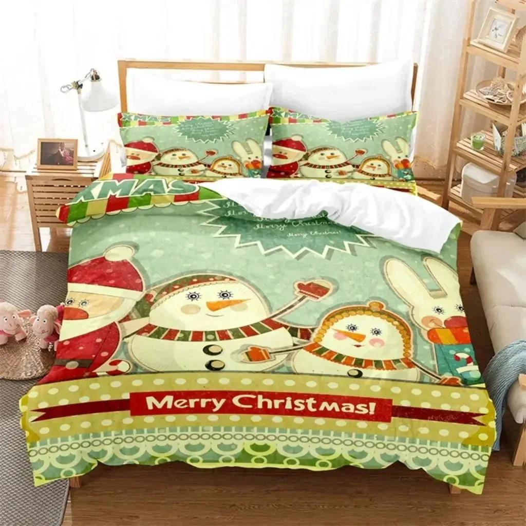 Christmas Santa Xmas Bedding Set Boys Girls Twin Queen Size Duvet Cover Pillowcase Bed BoysAdult Fashion Home Textileextile