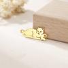 Teamer 3pcs/lot Cute Moon Cat DIY Pendant for Bracelets Gold Color Stainless Steel Kitten Animal Charms for Jewelry Making