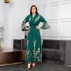 AB170 Bestickter Netz-Bademantel: Elegantes muslimisches Abendkleid für Damen für Herbst/Winter