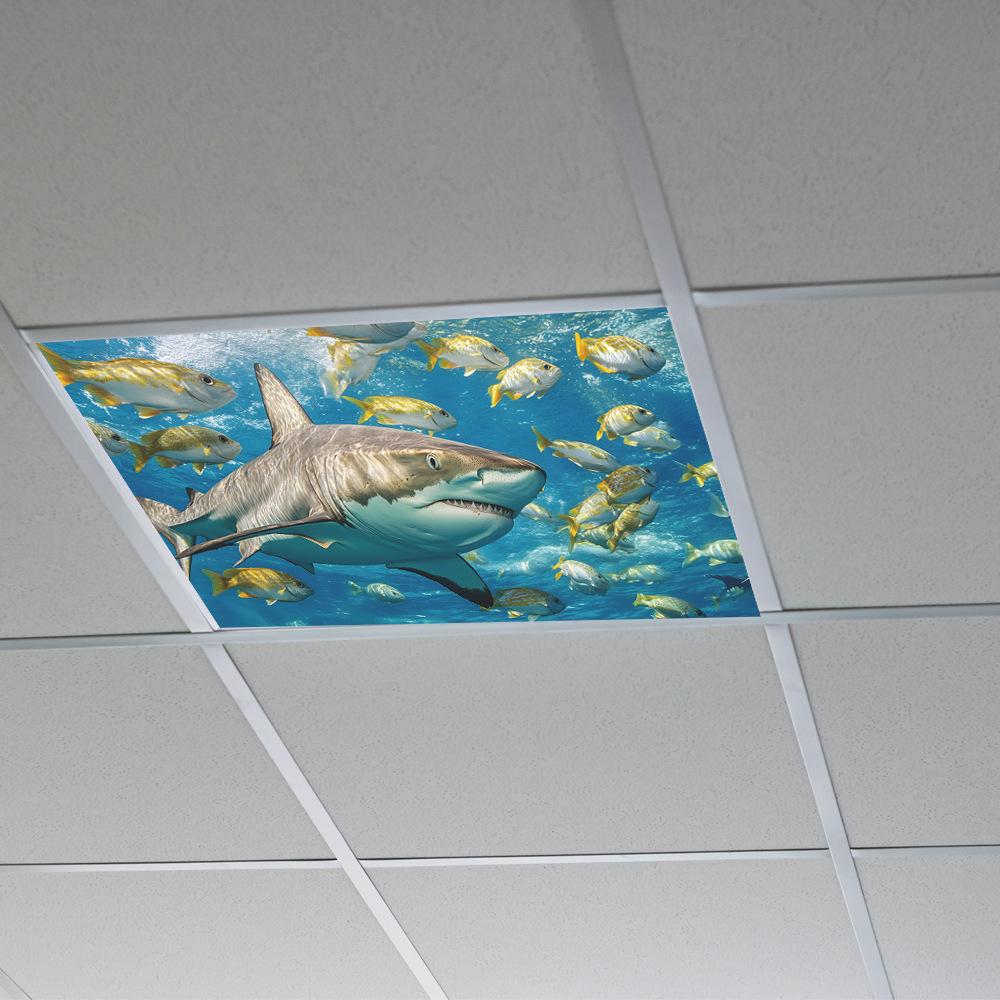 Underwater World Shark Living Room Bedroom Ceiling Home Wall Beautification and Decoration Stickers