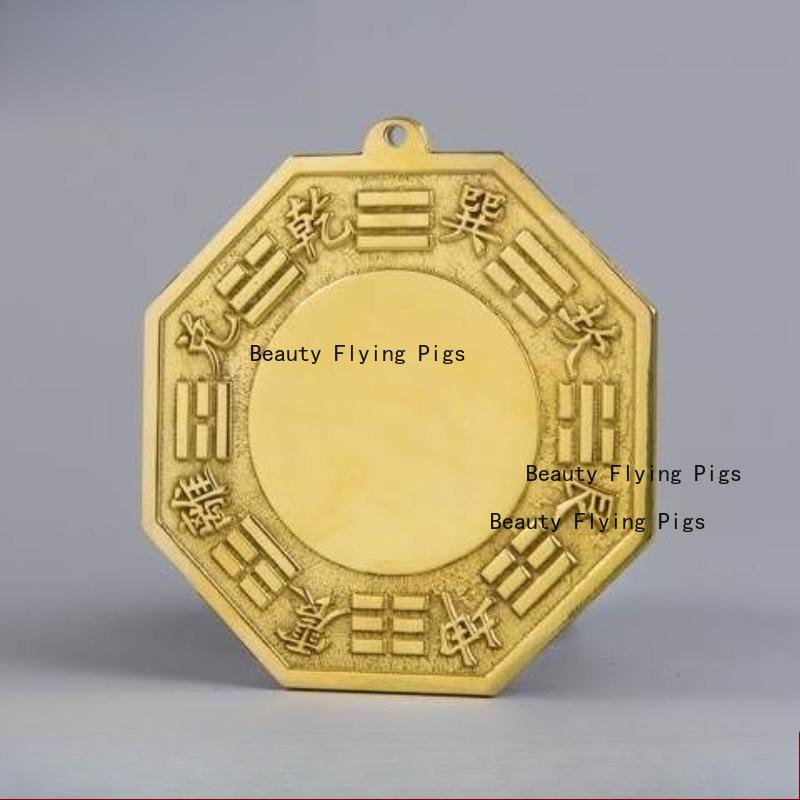 1 pz Specchio Bagua in Metallo Tai Chi Bagua Specchio Convesso/Concavo Decorazione Murale Ciondolo Portatile Accessori Feng Shui Stile Cinese
