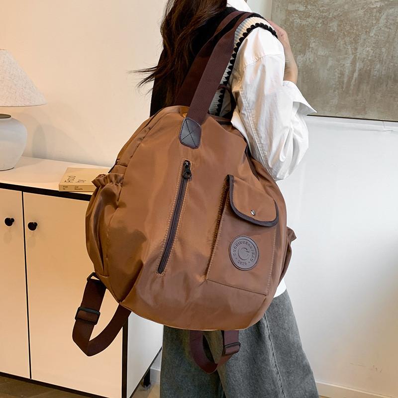 Stylish Large Capacity Nylon Backpack For Travel With Unique Design And Soft Structure