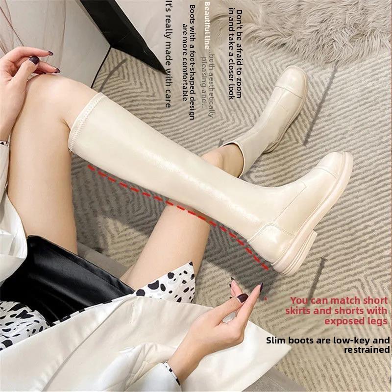 Womens High Boots With Pu Material And Antislip Sole For Autumn Fashion Style