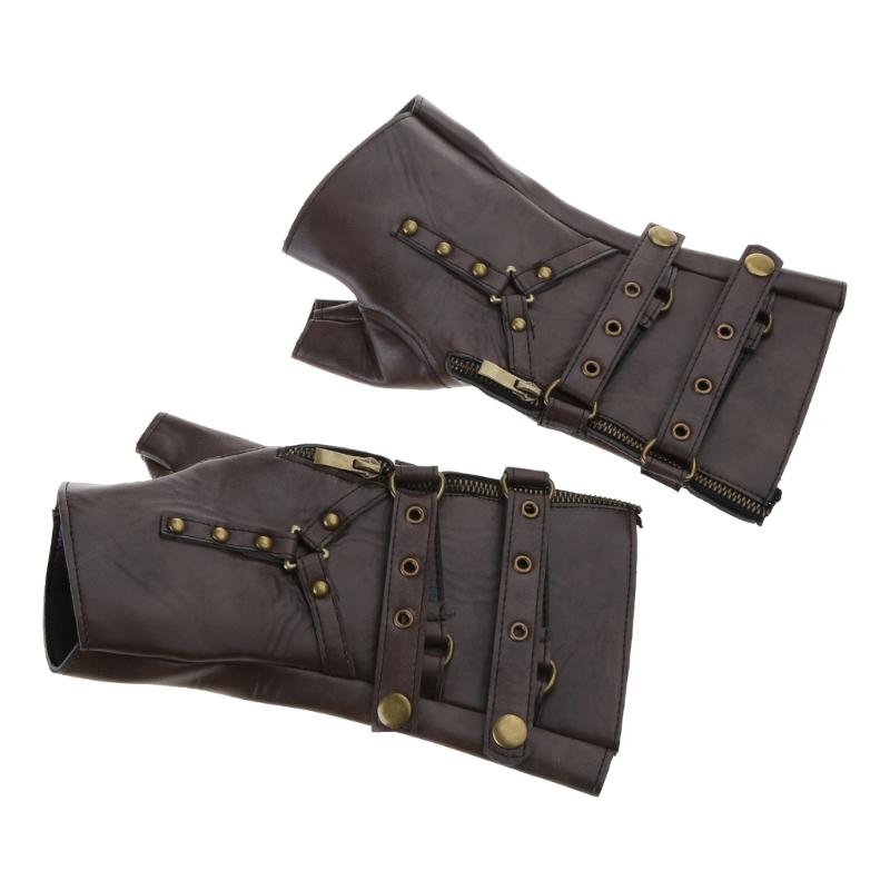 Guanti Steampunk Senza Dita Costume Cosplay Medievale Vintage Guanti da Pugilato