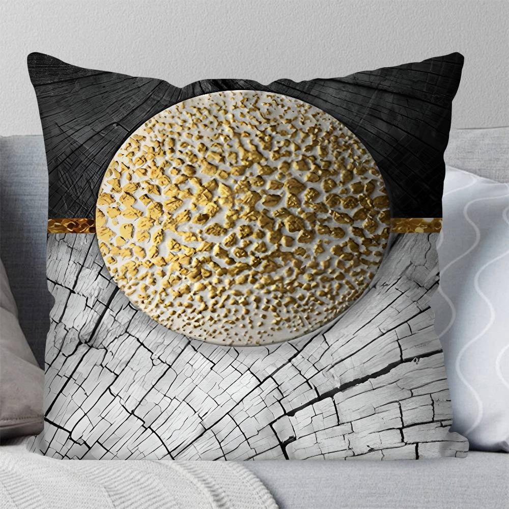 Advanced Gold Creative Annual Pillow Case Square Pillow Bedroom Sofa Leisure Comfort Cushion Car Living Room Home Decoration