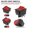10pcs 15/30A 250V KCD2 KCD4 Rocker Switch DPST 4 Pin Red Lighted 120V Rocker Toggle Switch ON Off Heavy Duty