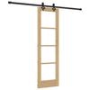 Sliding Door Natural 61 X 198.5 Cm Solid Pine Wood and Glass
