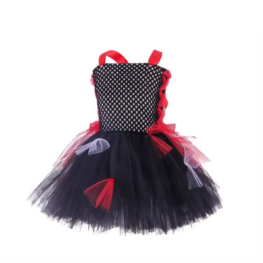 Halloween Umhang für Mädchen Plaid Ärmelloses Kleid 2-teiliges Set
