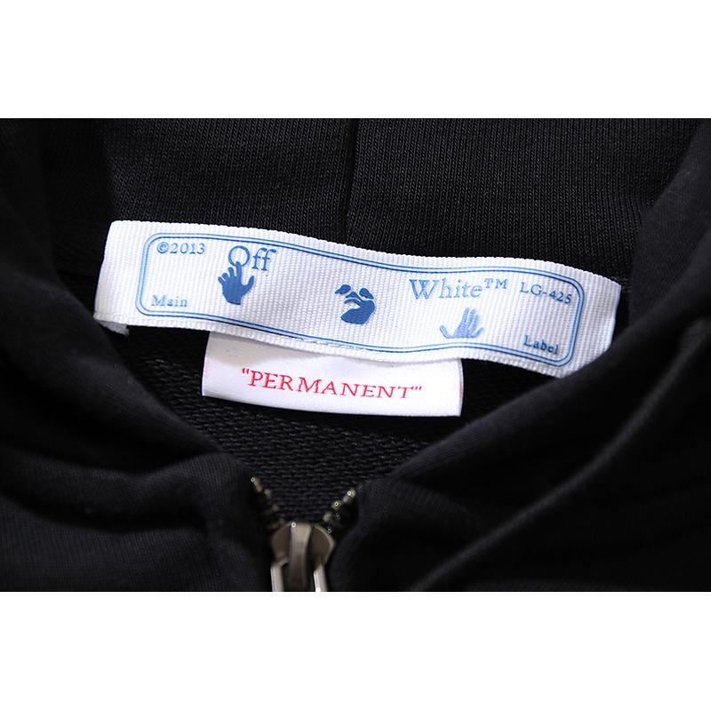 146 Off-White 2025 Herbst und Winter Neu OW Bemalter Palmenprint Herren- und Damen-Kapuzensweatshirt mit Reißverschluss