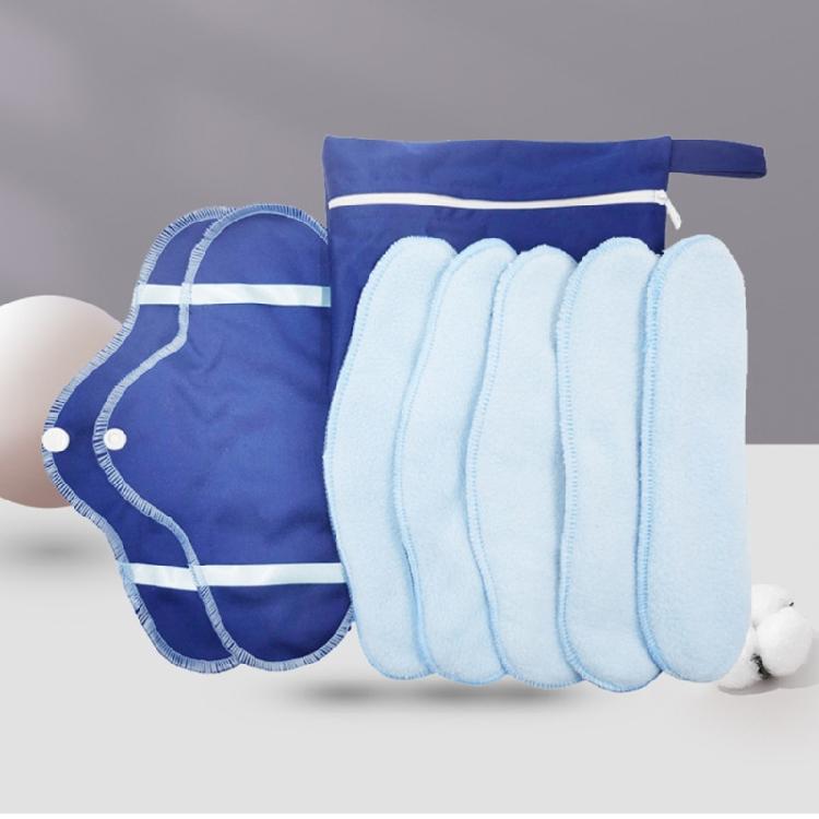 8 Pieces Washable Cotton Menstrual Pads Friendly Period Products Reusable Sanitary Napkins with Storage Bag For Women