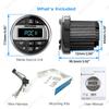 For RV Radio MP3 Media Player Boat Radio Stereo EQ Bluetooth Audio Radio FM AM Receiver Fit for Yacht ATV UTV SPA RZR