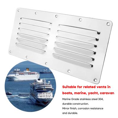 Lamellen-Entlüftungsgitter, rechteckiges Entlüftungsgitter für Marineyacht, Wohnmobil, Wohnwagen, Ersatzzubehör, 231 x 115 mm