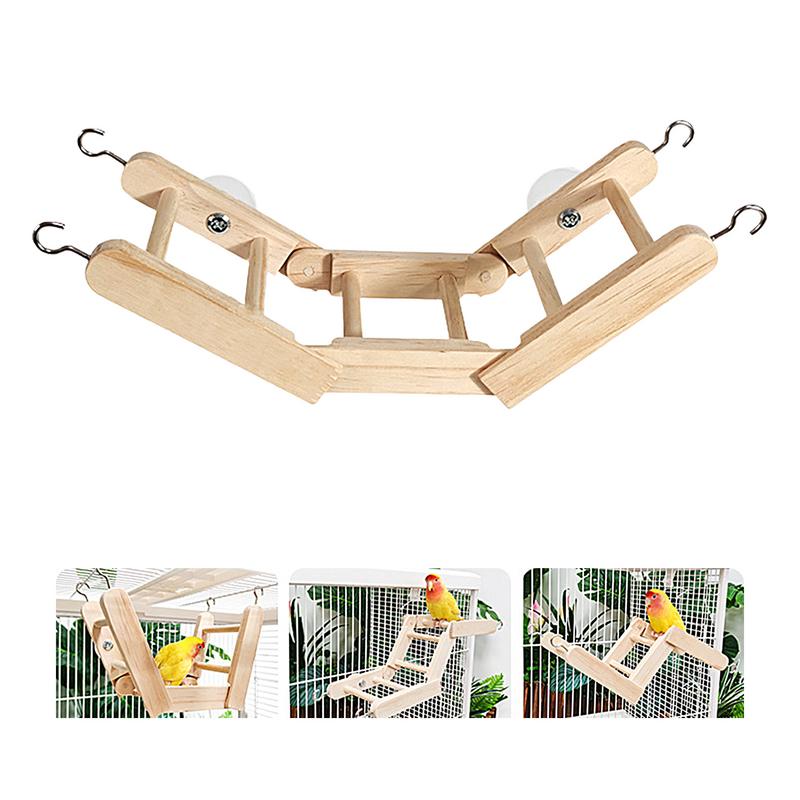 Bird Cage Ladder Folding Parrots Climbing Ladder Multipurpose Beak Grinding Toys Bird Climbing Toys For Standing Climbing