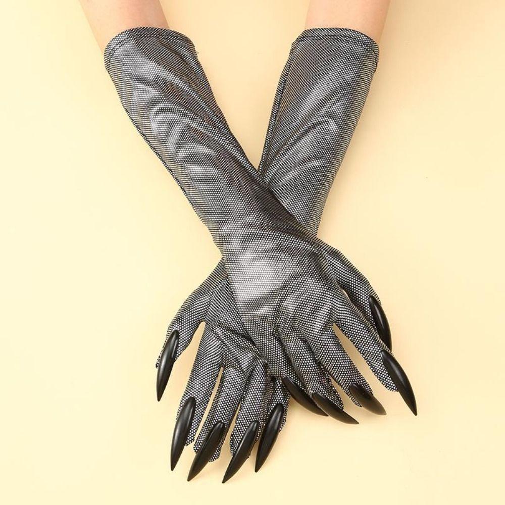 Rhinestone Cat Girl Mask Gloves Set Cosplay Prop Masquerade Gloves  Dance Performance