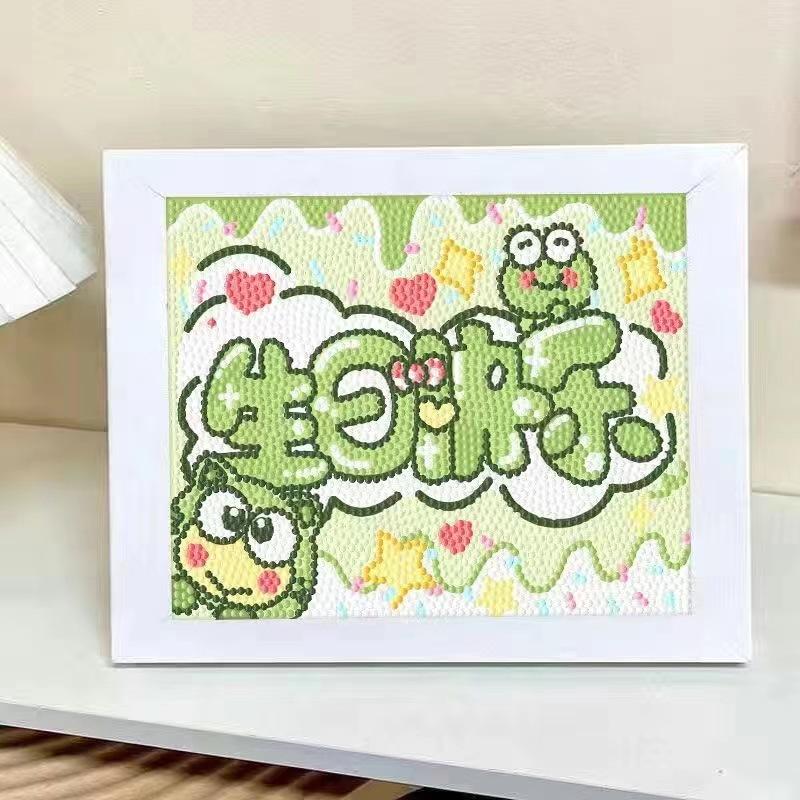 17 * 22Cm Cartoon Diamond Painting Children'S Puzzle Handmade Diy Year Of The Horse Living Room Sticker Decorative Painting