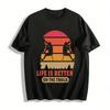 Life Is Better On The Trails Outdoor Hiking Graphic Tee Pure Cotton T-shirt