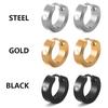 1 Pair Punk Round Zircon Hoop Earrings for Women Stainless Steel Circle Earring Men Unisex Gothic Party Jewelry Accessories