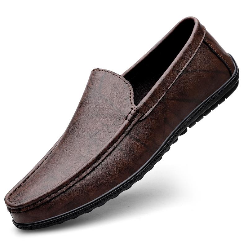 FashionOver Size 38-46 Men Casual Luxury Fashion Men's Genuine Leather Loafers Moccasin Formal Shoes Loffers Slip-On Driving Shoes