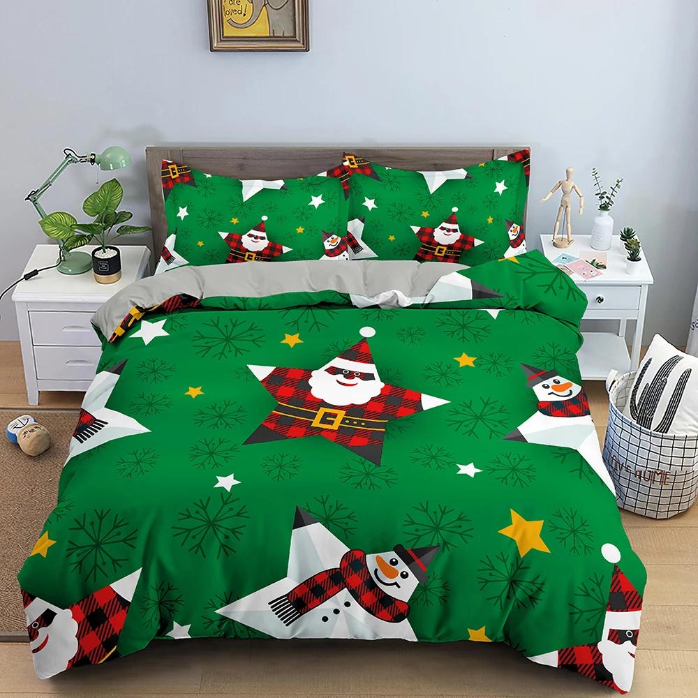 

Polyester Comfortable Christmas Themed Pattern Duvet Cover Set With Duvet Cover And Pillowcases King Queen Twin Sizes For Boys Girls And Kids 135x200cm 2pcs