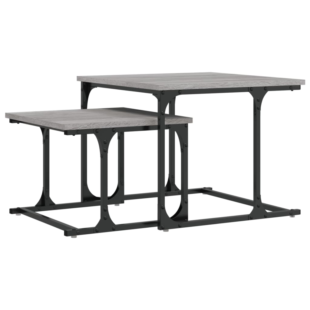  Coffee Tables, Nestable, 2 Pcs., Grey Sonoma Oak