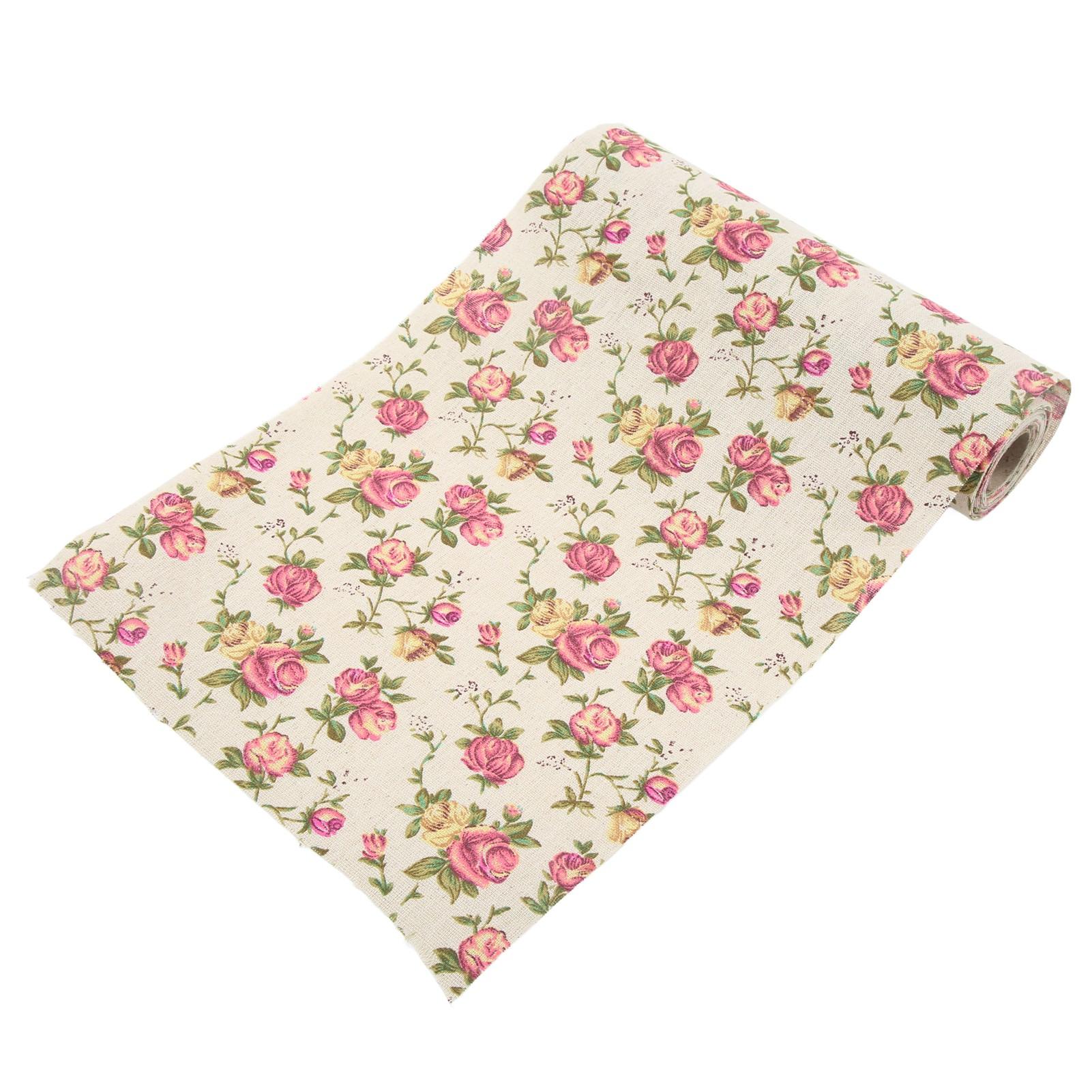 

Лента с цветочным принтом, 5 ярдов, принт с розами, ручная работа, ширина 28 см, лента из мешковины с принтом для поделок своими руками