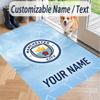 Custom Text Printed Rug Manchester City Non Slip Floor Carpet For Home Room Decor