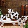 Set of 3 Handcrafted Wooden Cow Figurines - Rustic Farmhouse Style Tabletop Decorations,for Home & Office