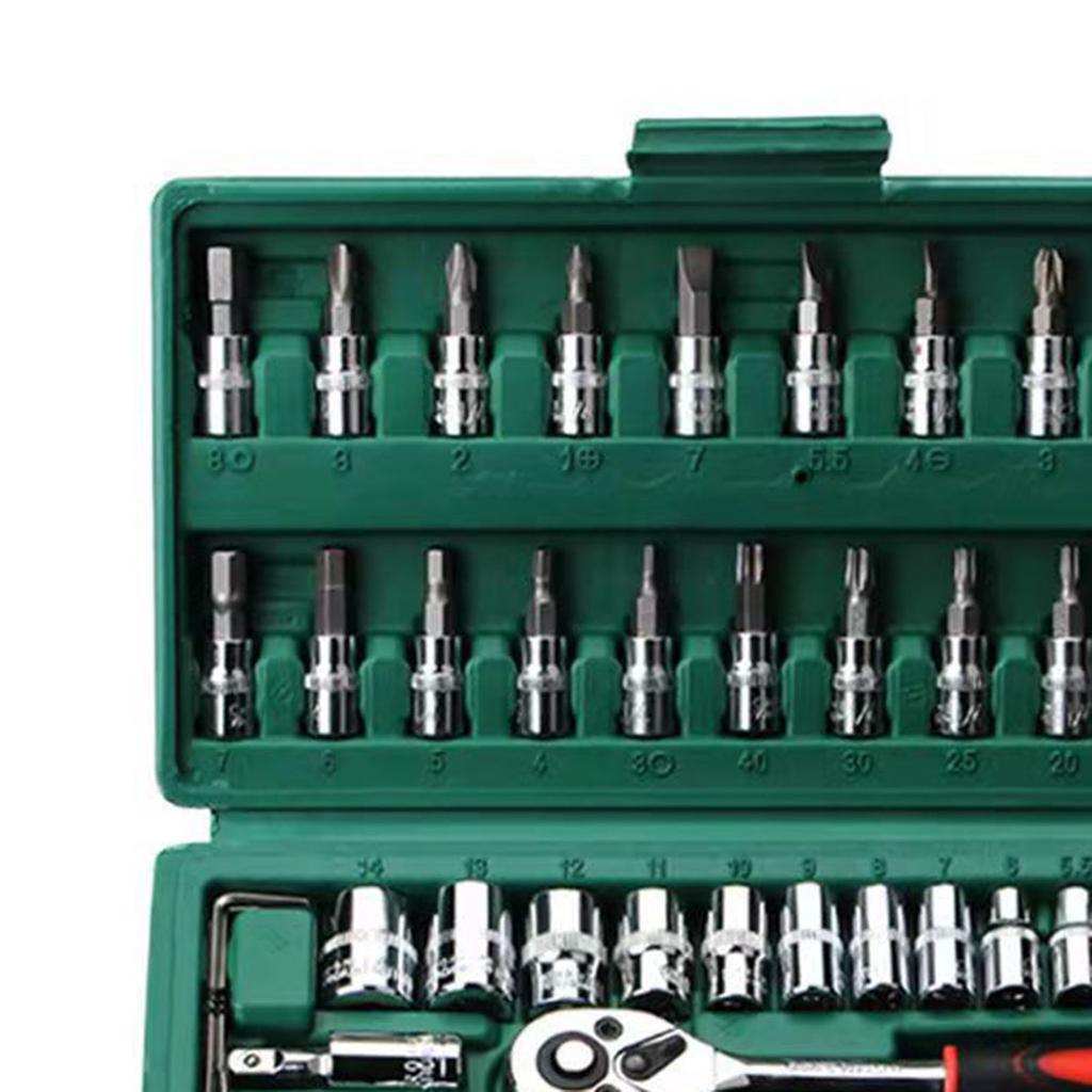 Set Cheie Clichet 46 Bucăți Rezistent la Uzură Torsiune Mare Cheie Clichet Set Biți Șurubelniță pentru