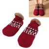 2 Pcs Fuzzy Socks with Grip Non Slip Soft Fleece Lined Home Slipper Socks for Indoor Floor Red M 35-39
