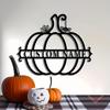 Personalized Metal Pumpkin Sign Custom Name Halloween Decor Reusable Wall Art for Home Office Bedroom Housewarming Gift