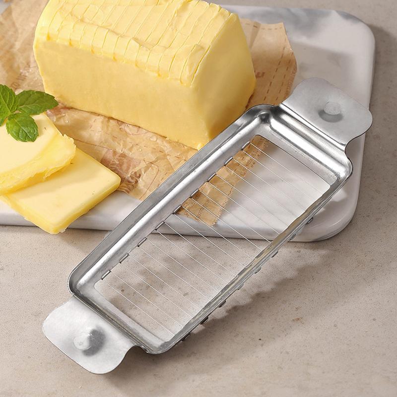Kráječ másla, ergonomický kráječ sýrů z nerezové oceli, nástroj na rovnoměrné krájení sýrů pro kontrolu porcí sýra