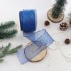 Stock Floral Polyester Mesh Ribbon in Pink Purple Blue Silver with Glitter for DIY Bows Gift Wrapping Christmas Tree Decorations