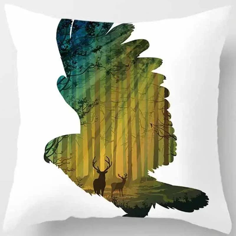 Animal Outline Pattern Decorative Pillow Cover Car Sofa Square Cushion Pillow Cover
