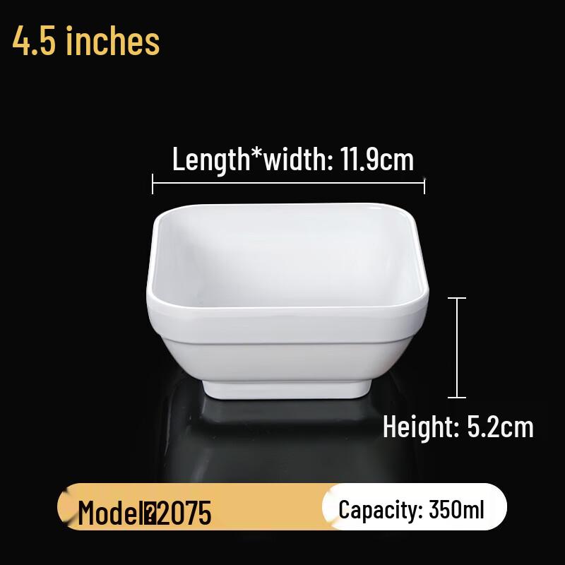 White Melamine Small Restaurant Bowl, 10-Pack