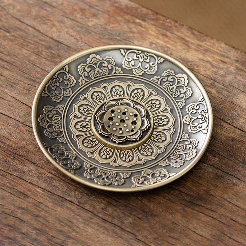 1Set Lotus Fragrance Insertion Meditation Zinc Alloy Home Furnishing Incense Burner Plate Fragrance Fragrance Tray Yoga