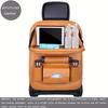 Luxury PU Leather Car Seat Storage Bag - Multifunctional Suspended Tray With Handle Ideal for Snacks Books & Toys Organizer