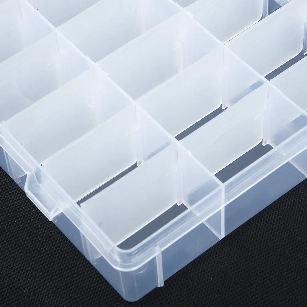 10/15/24/36 Compartments Transparent Plastic Storage Box Compartment Jewelry Adjustable Organizer Storage Boxes&Bins Adjustable