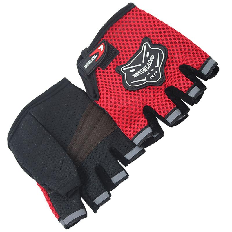 

Half Mesh Cloth Finger Gloves Children Adult Exercise Training Unisex Workout Children красный