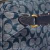 Coach Cargo 18 Chambray Floral Print Canvas And Leather Shoulder Bag Women Shoulder Bag Denim-Blue 3236-B4CB