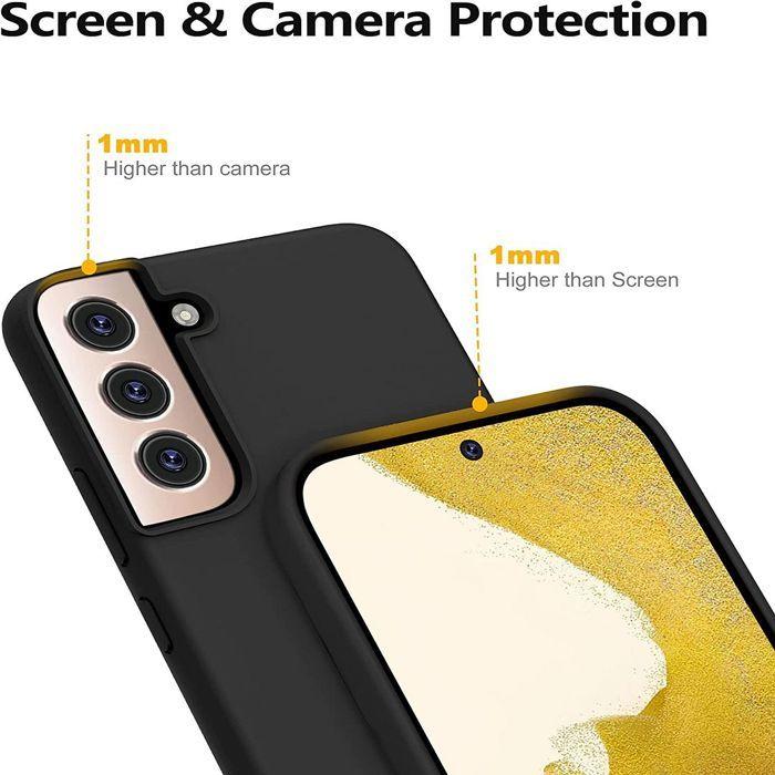 Coque de Protection - BOOLING - pour Samsung Galaxy S22 Plus - Silicone - Anti Rayure - Noir - 2 Verres