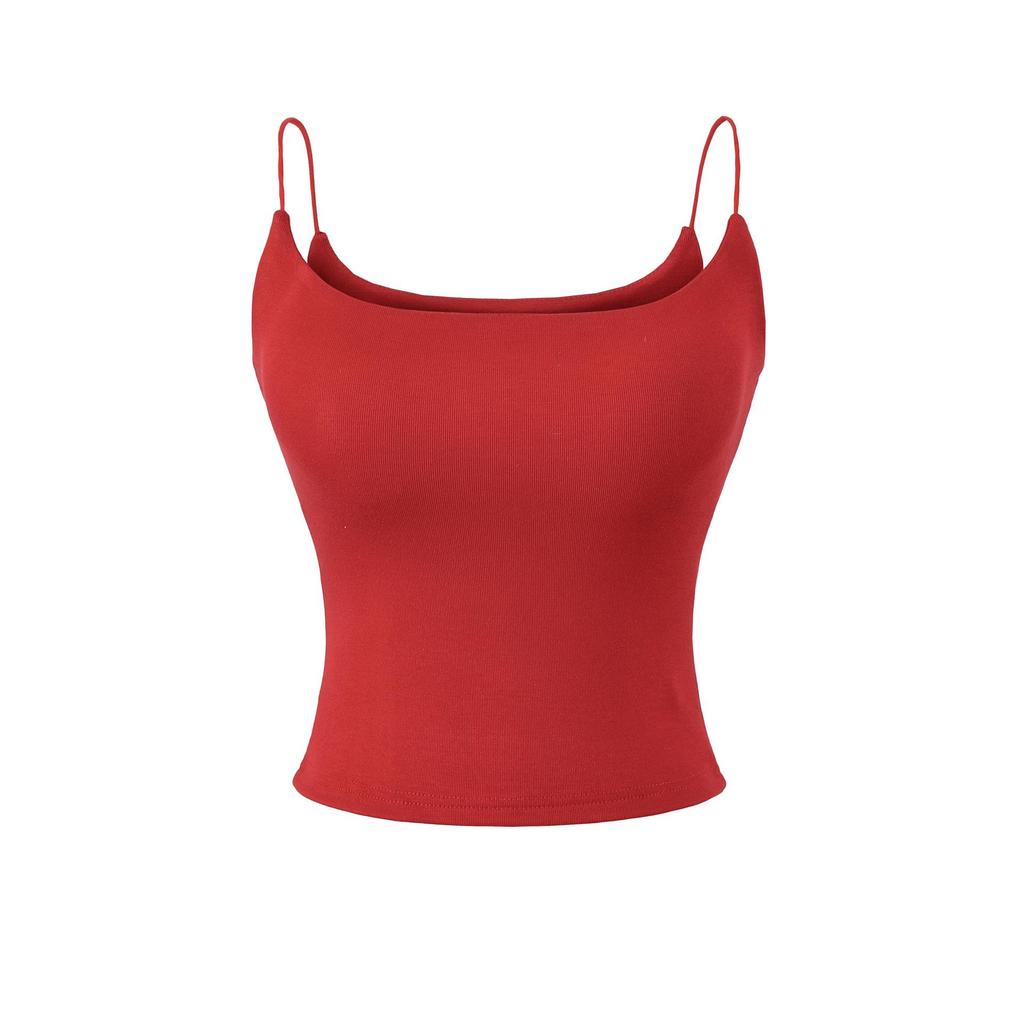 Women's Slim Fit High Elasticity Camisole - Spring/Summer Basic Layer, No Bra Needed, Beautiful Back Design.