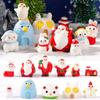 Multicolor Christmas Figurines Santa Clause Snowman Miniature Animal Statue Xmas Knick-knacks