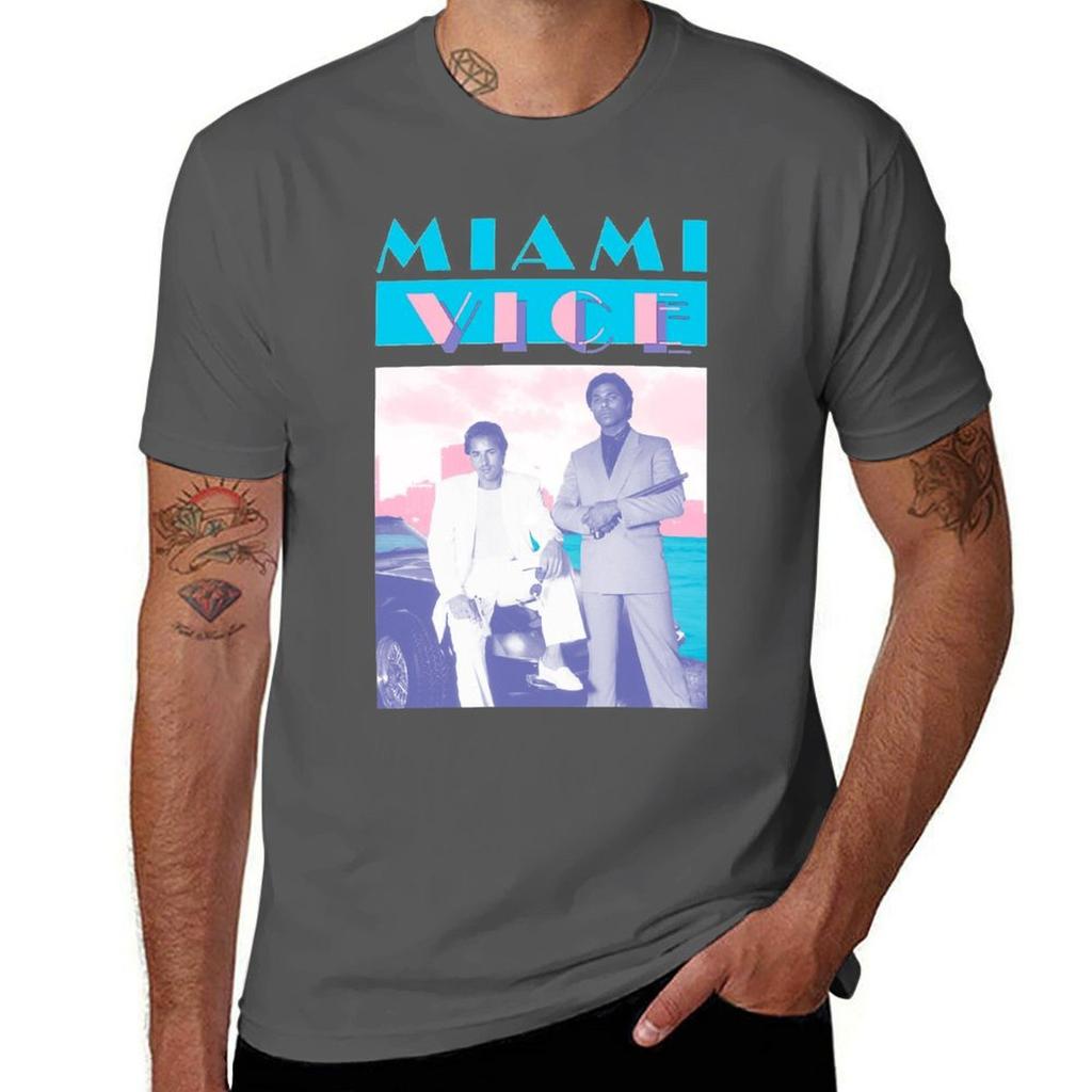 Miami Vice Basketball Weißes T-Shirt Übergröße Leichtes T-Shirt