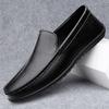 Fashion Comfortable Genuine Leather Mens Loafers Soft-Soled Slip-On Flats Versatile Casual Shoes Business Formal Leather Shoes Moccasins