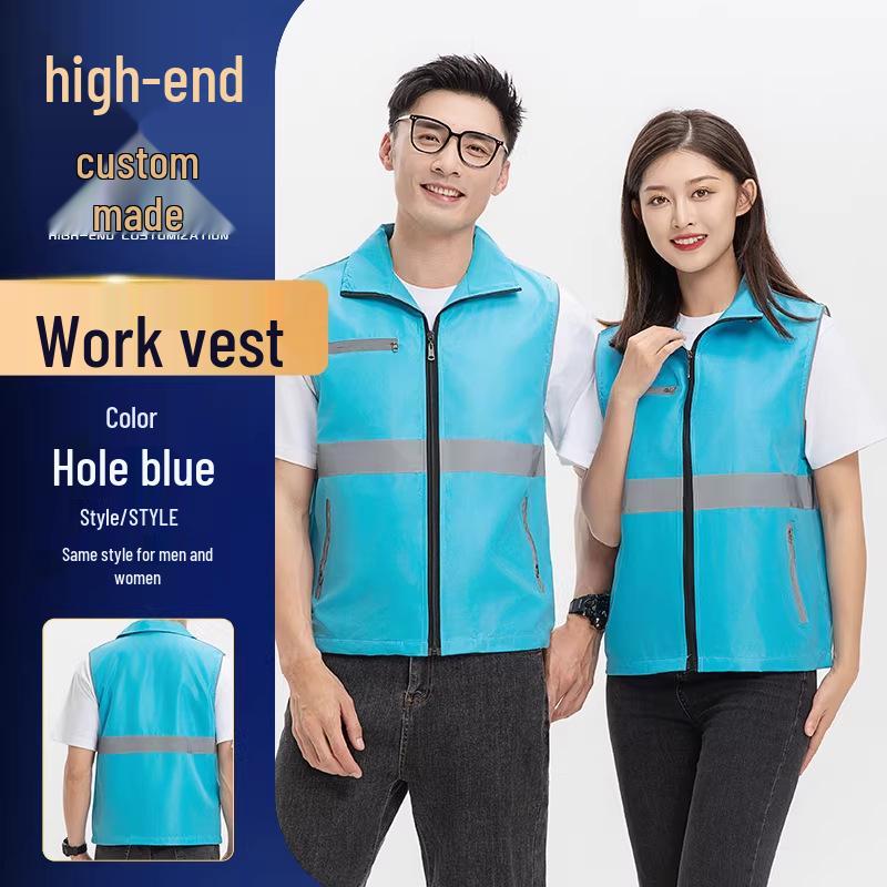 Custom Logo Multi-Pocket Durable Vest for Supermarket, Decoration, and Volunteer Workwear