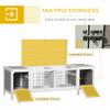 Rabbit Hutch and Run, with Removable Tray - Grey